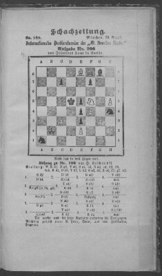 Schach-Zeitung (Münchner neueste Nachrichten) Samstag 29. August 1891