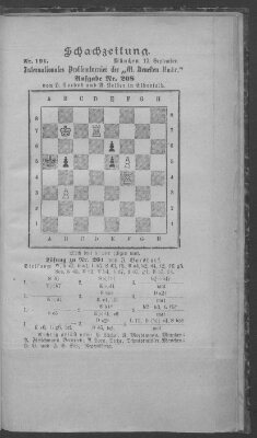 Schach-Zeitung (Münchner neueste Nachrichten) Samstag 12. September 1891