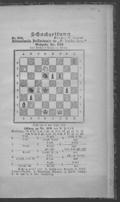 Schach-Zeitung (Münchner neueste Nachrichten) Sonntag 29. November 1891