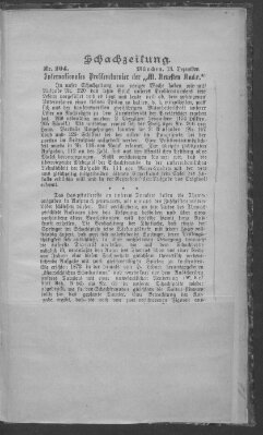 Schach-Zeitung (Münchner neueste Nachrichten) Sonntag 13. Dezember 1891