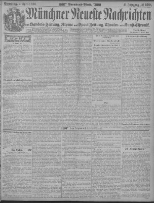 Münchner neueste Nachrichten Samstag 4. April 1896