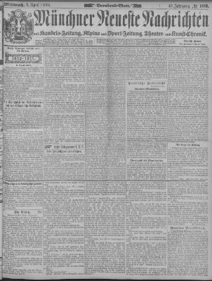 Münchner neueste Nachrichten Mittwoch 8. April 1896