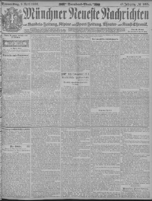 Münchner neueste Nachrichten Donnerstag 9. April 1896