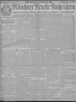 Münchner neueste Nachrichten Sonntag 12. April 1896