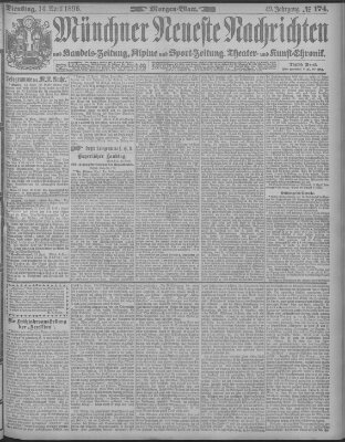 Münchner neueste Nachrichten Dienstag 14. April 1896