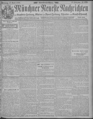 Münchner neueste Nachrichten Freitag 17. April 1896