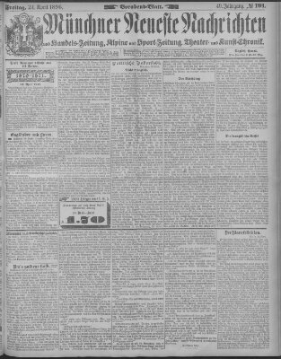 Münchner neueste Nachrichten Freitag 24. April 1896