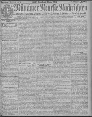 Münchner neueste Nachrichten Samstag 25. April 1896