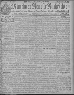 Münchner neueste Nachrichten Sonntag 26. April 1896