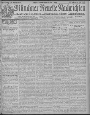 Münchner neueste Nachrichten Dienstag 28. April 1896