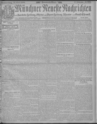 Münchner neueste Nachrichten Donnerstag 30. April 1896