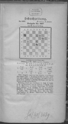 Schach-Zeitung (Münchner neueste Nachrichten) Sonntag 3. Januar 1904