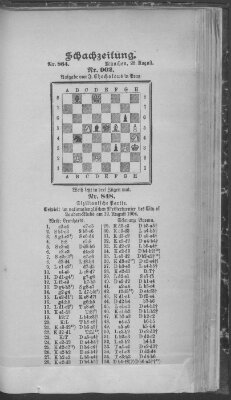 Schach-Zeitung (Münchner neueste Nachrichten) Sonntag 28. August 1904