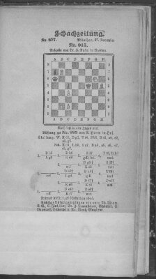 Schach-Zeitung (Münchner neueste Nachrichten) Sonntag 27. November 1904
