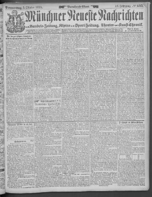 Münchner neueste Nachrichten Donnerstag 5. Oktober 1893