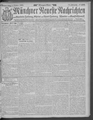 Münchner neueste Nachrichten Donnerstag 5. Oktober 1893