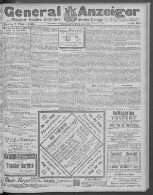 Münchner neueste Nachrichten Samstag 7. Oktober 1893