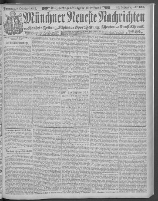 Münchner neueste Nachrichten Sonntag 8. Oktober 1893