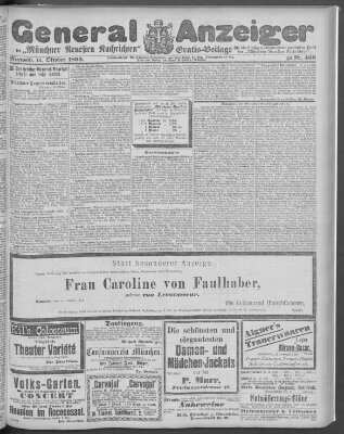 Münchner neueste Nachrichten Mittwoch 11. Oktober 1893