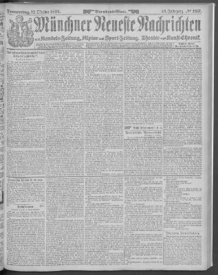 Münchner neueste Nachrichten Donnerstag 12. Oktober 1893