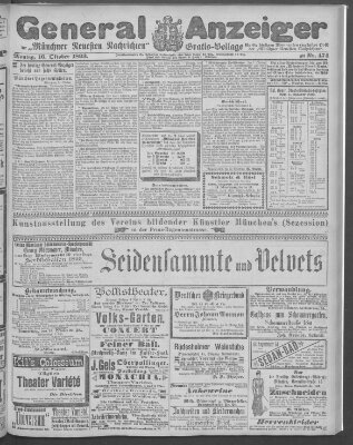 Münchner neueste Nachrichten Montag 16. Oktober 1893