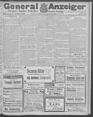 Münchner neueste Nachrichten Donnerstag 19. Oktober 1893