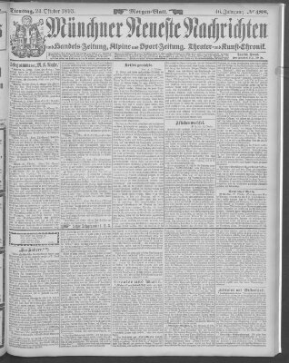 Münchner neueste Nachrichten Dienstag 24. Oktober 1893