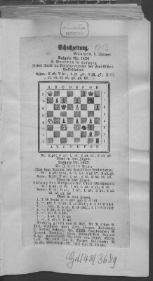 Schach-Zeitung (Münchner neueste Nachrichten) Sonntag 5. Januar 1913