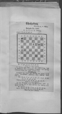 Schach-Zeitung (Münchner neueste Nachrichten) Samstag 8. März 1913