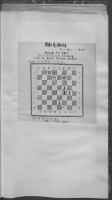 Schach-Zeitung (Münchner neueste Nachrichten) Samstag 5. April 1913