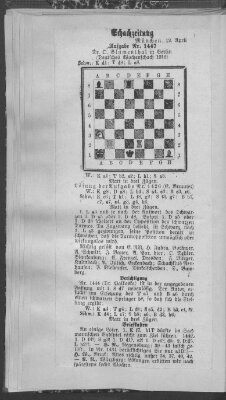 Schach-Zeitung (Münchner neueste Nachrichten) Samstag 12. April 1913