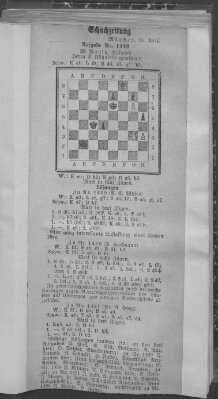 Schach-Zeitung (Münchner neueste Nachrichten) Samstag 26. April 1913