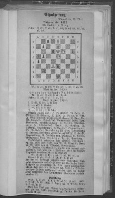 Schach-Zeitung (Münchner neueste Nachrichten) Samstag 31. Mai 1913