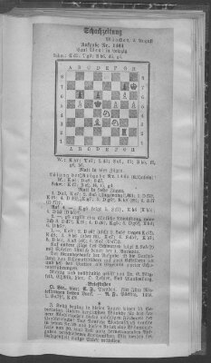 Schach-Zeitung (Münchner neueste Nachrichten) Samstag 2. August 1913