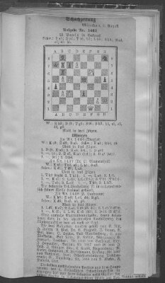 Schach-Zeitung (Münchner neueste Nachrichten) Samstag 9. August 1913