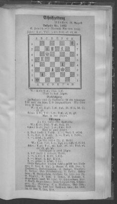 Schach-Zeitung (Münchner neueste Nachrichten) Sonntag 31. August 1913