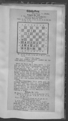 Schach-Zeitung (Münchner neueste Nachrichten) Samstag 11. Oktober 1913