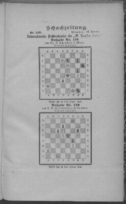 Schach-Zeitung (Münchner neueste Nachrichten) Donnerstag 16. Januar 1890