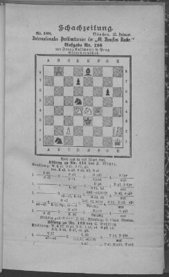 Schach-Zeitung (Münchner neueste Nachrichten) Donnerstag 13. Februar 1890