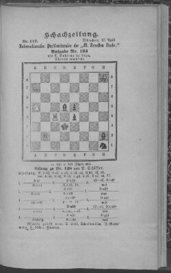 Schach-Zeitung (Münchner neueste Nachrichten) Donnerstag 10. April 1890