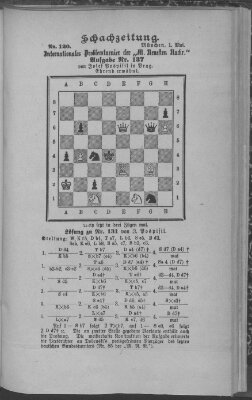 Schach-Zeitung (Münchner neueste Nachrichten) Donnerstag 1. Mai 1890