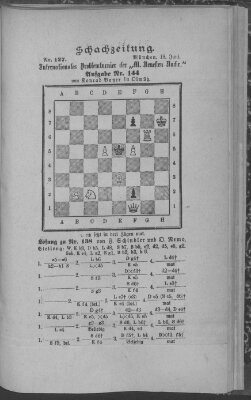 Schach-Zeitung (Münchner neueste Nachrichten) Donnerstag 19. Juni 1890