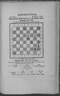 Schach-Zeitung (Münchner neueste Nachrichten) Donnerstag 3. Juli 1890