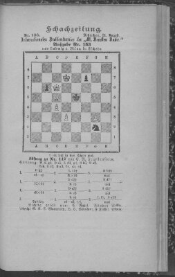 Schach-Zeitung (Münchner neueste Nachrichten) Donnerstag 21. August 1890