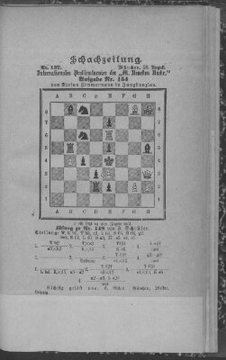 Schach-Zeitung (Münchner neueste Nachrichten) Donnerstag 28. August 1890