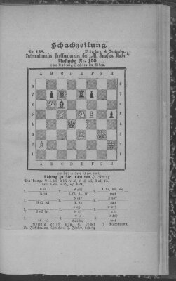 Schach-Zeitung (Münchner neueste Nachrichten) Donnerstag 4. September 1890