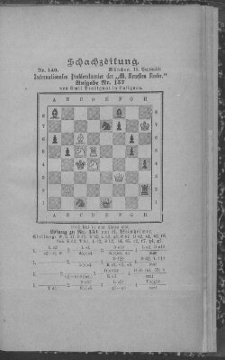 Schach-Zeitung (Münchner neueste Nachrichten) Donnerstag 18. September 1890