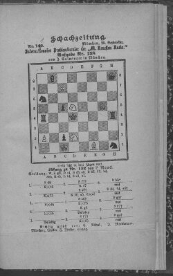 Schach-Zeitung (Münchner neueste Nachrichten) Donnerstag 25. September 1890