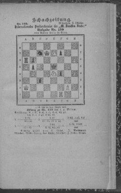 Schach-Zeitung (Münchner neueste Nachrichten) Donnerstag 2. Oktober 1890