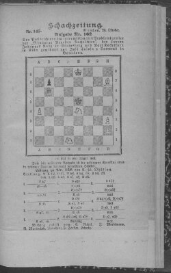 Schach-Zeitung (Münchner neueste Nachrichten) Donnerstag 23. Oktober 1890